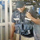 Surveillance footage showing the suspect as he leaves a Wal-Mart store in Bristow, Okla., July 4, 2015, with some $75,000 after disguising himself as an armored-truck driver
Bristow Police Department